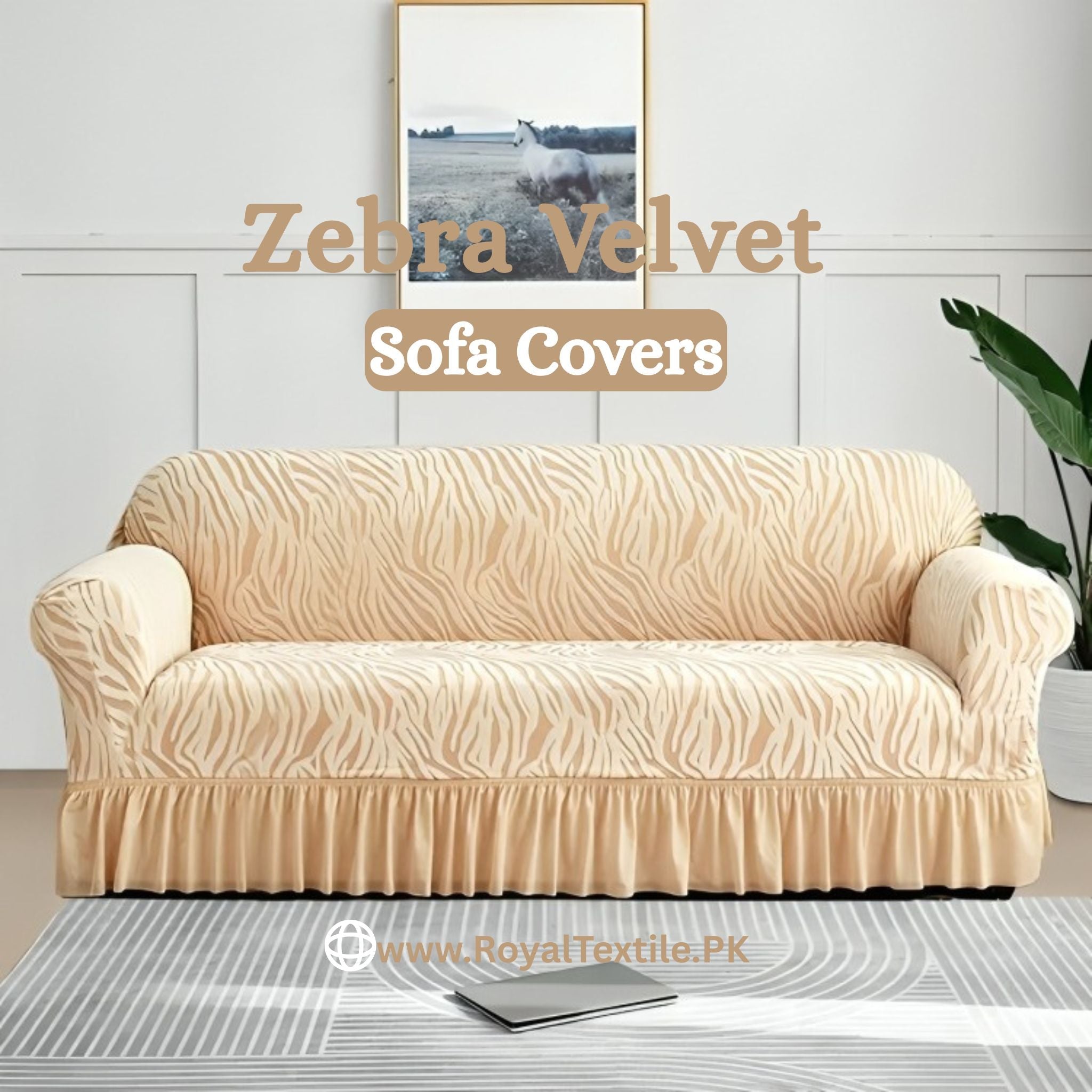 Zebra Velvet Sofa Covers