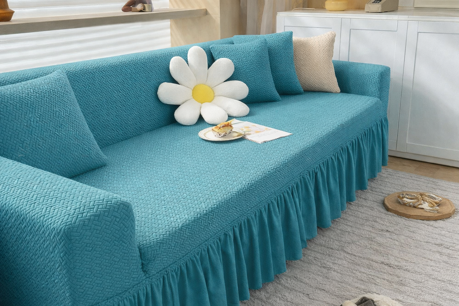 Strip Style Jacquard Sofa Cover