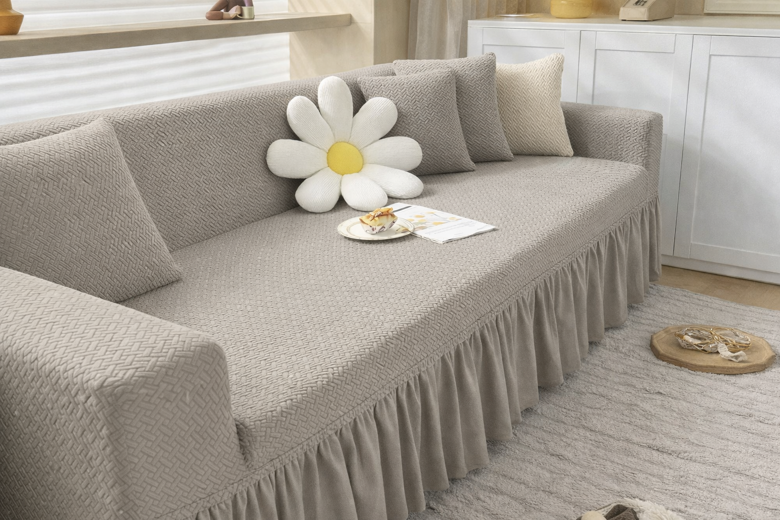 Strip Style Jacquard Sofa Cover